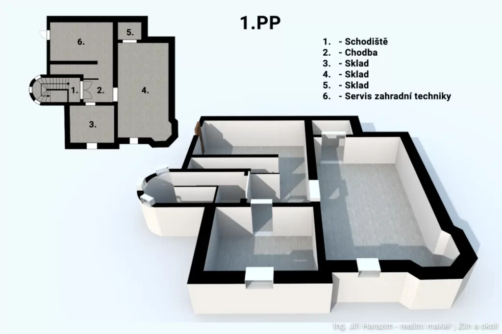 Prodej Komercni objekt Uherske Hradiste Tr. Marsala Malinovskeho Pudorys 1.PP