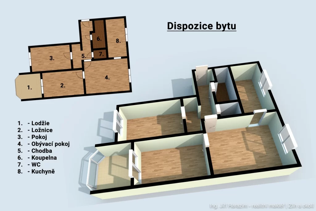 Pudorys byt 31 Slusovice Dostihova