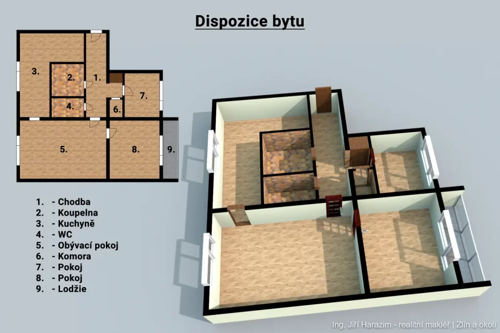 Pudorys byt 31 Zlin Moranska