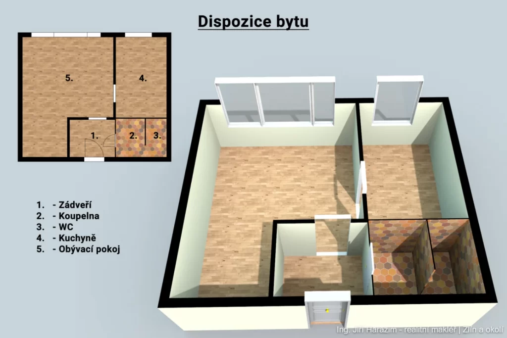 Prodej byt 1+1 Zlín Česká Ing. Jiří Harazim - realitní makléř | Zlín a okolí